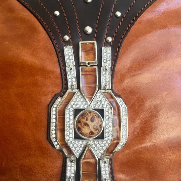 Giuseppe Zanotti Boho Glam Leather Shoulder Bag - Picture 2 of 8